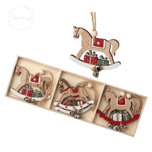 Nordic Reindeer Wooden Decorations Set of 6 - Peppy & Sage
