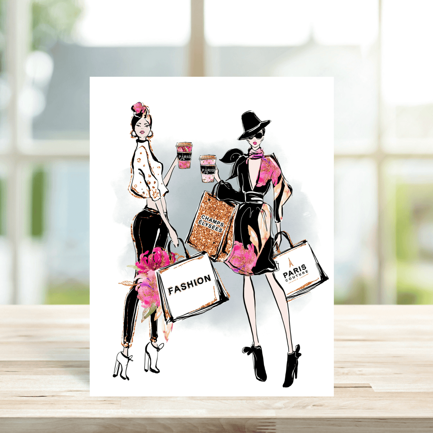 Paris Shopping Greetings Card - Peppy & Sage