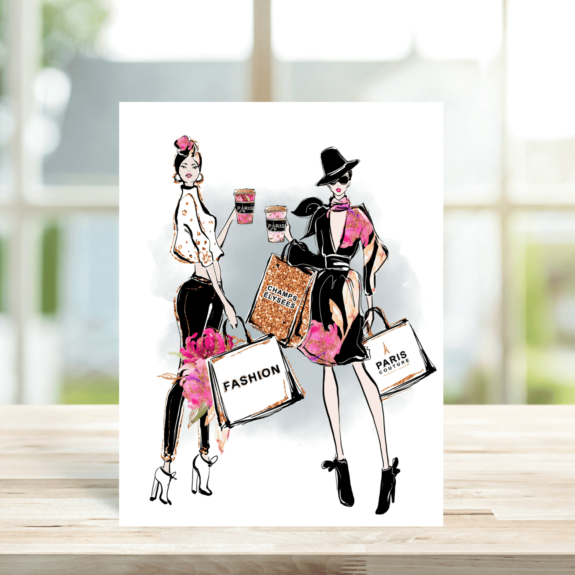 Paris Shopping Greetings Card - Peppy & Sage