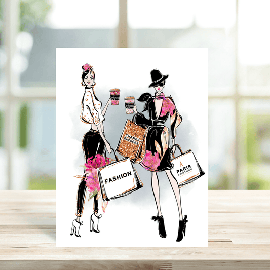 Paris Shopping Greetings Card - Peppy & Sage