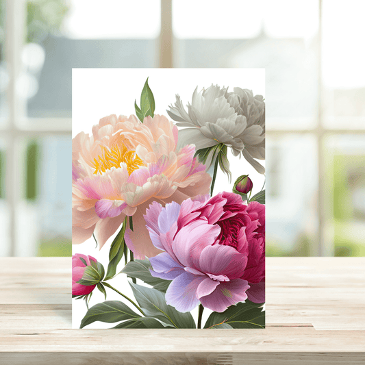 Peonies Birthday Card - Peppy & Sage