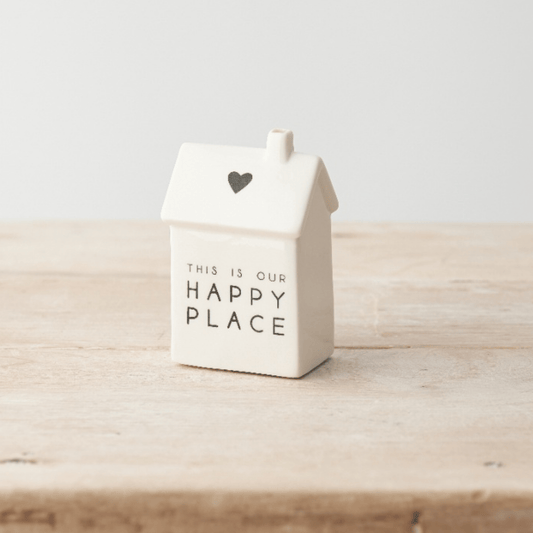 Porcelain "This Is Our Happy Place" Ornament 9cm - Peppy & Sage