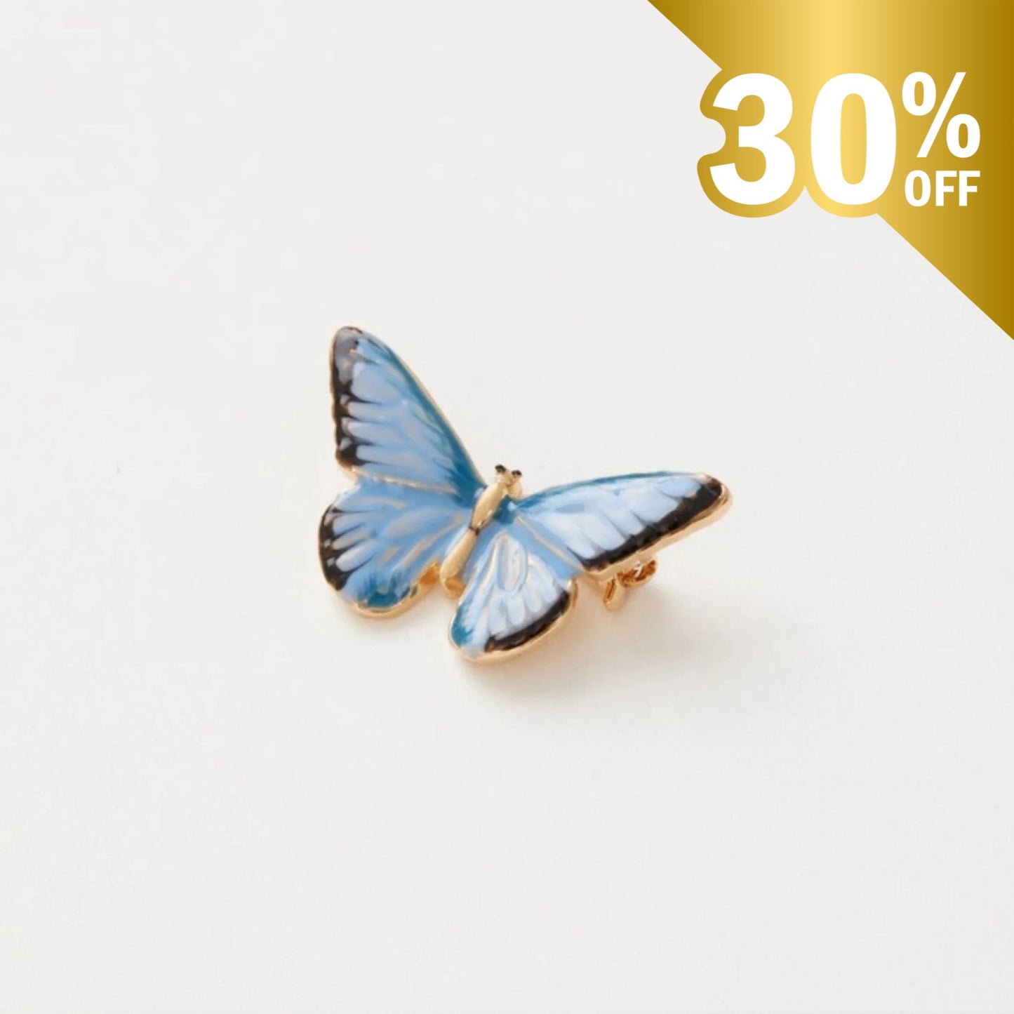 FABLE Enamel Blue Butterfly Brooch