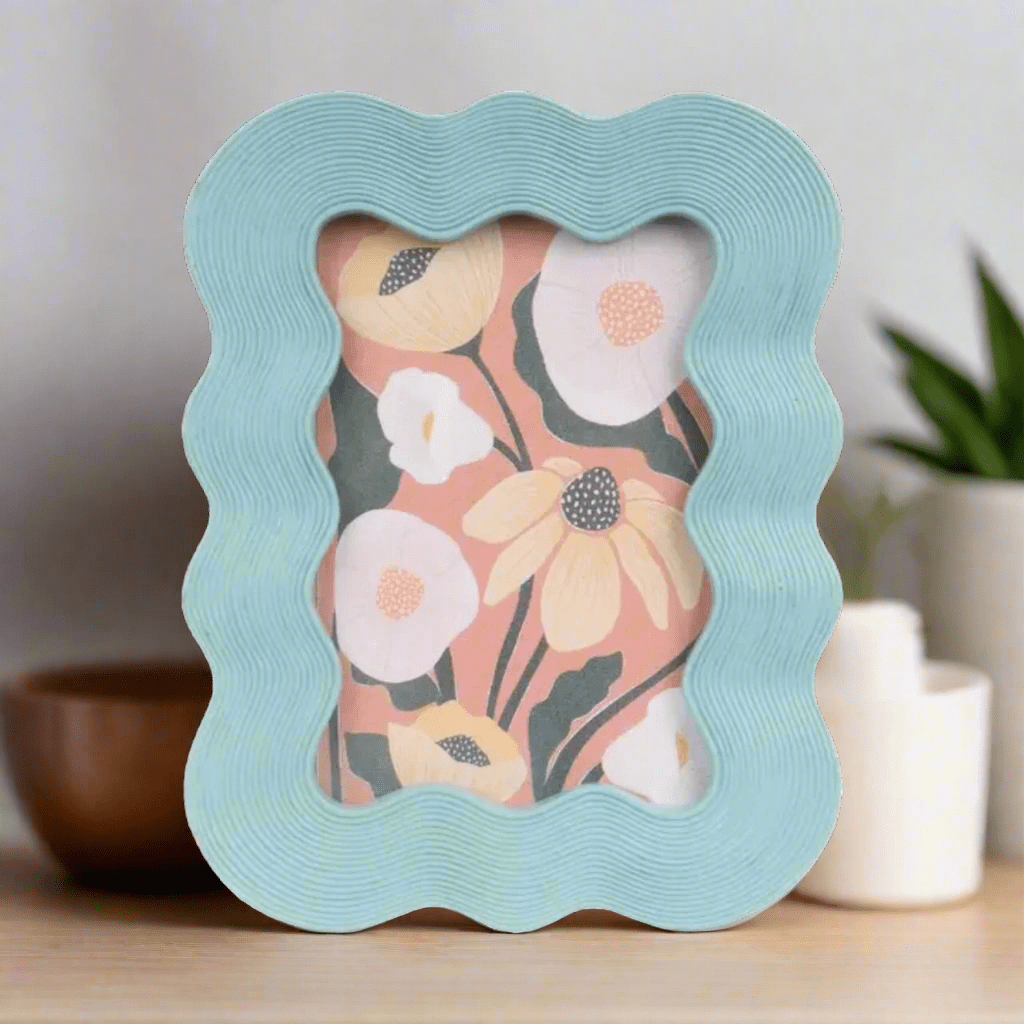 Aqua Blue Wave 4x6" Photo Frame - Peppy & Sage