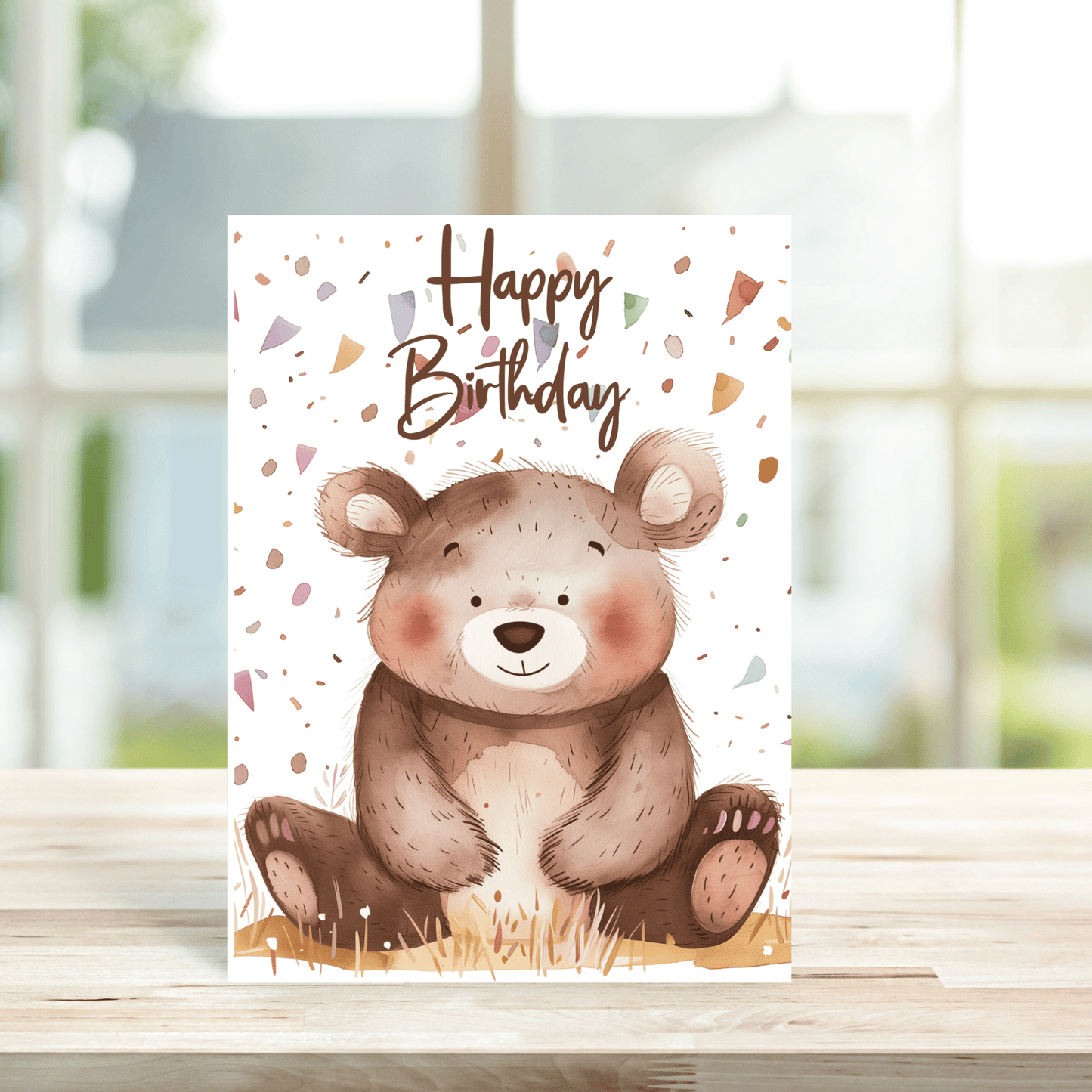 Birthday Bear Greetings Card - Peppy & Sage