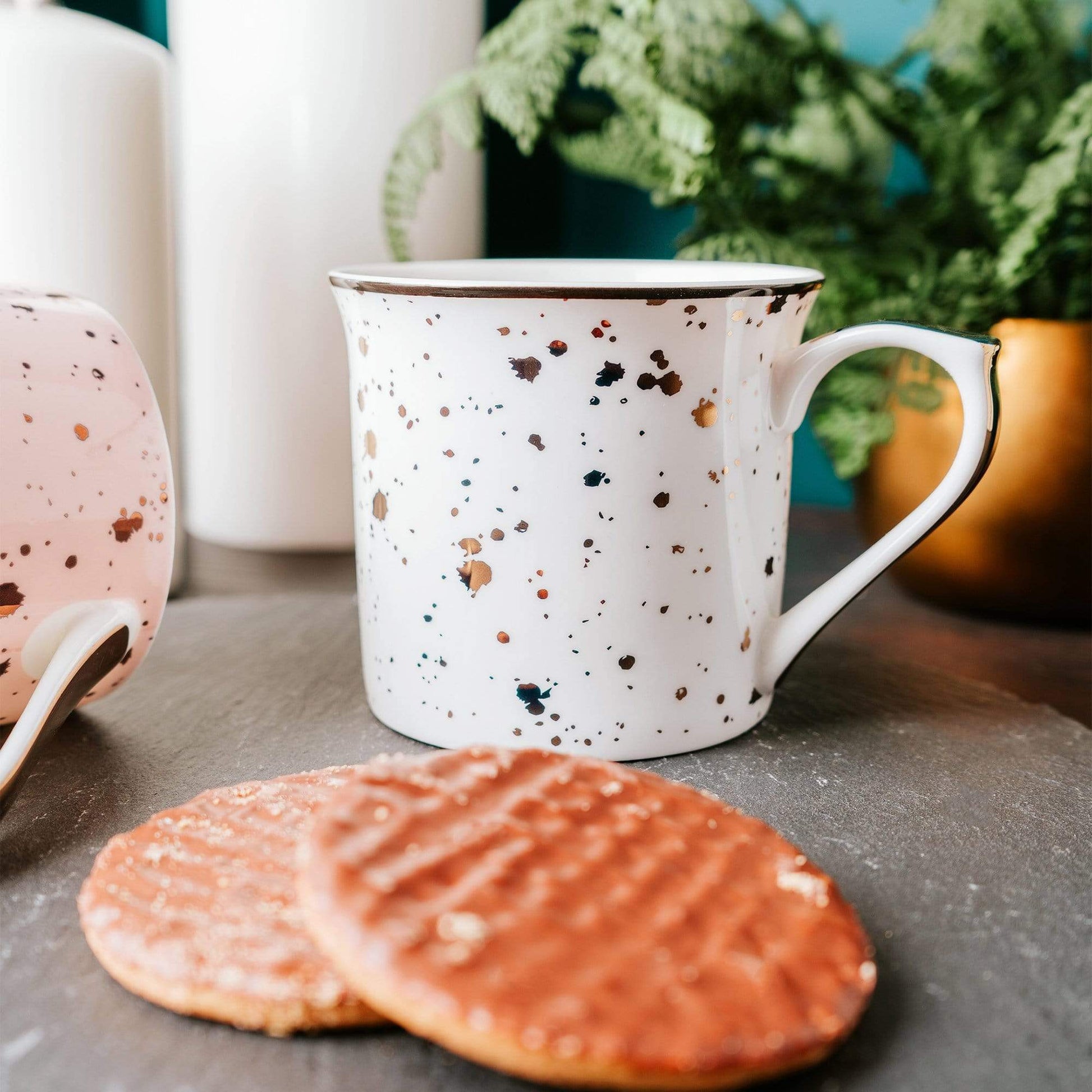 Black and Gold Speckle Fine Bone China Mug - Peppy & Sage