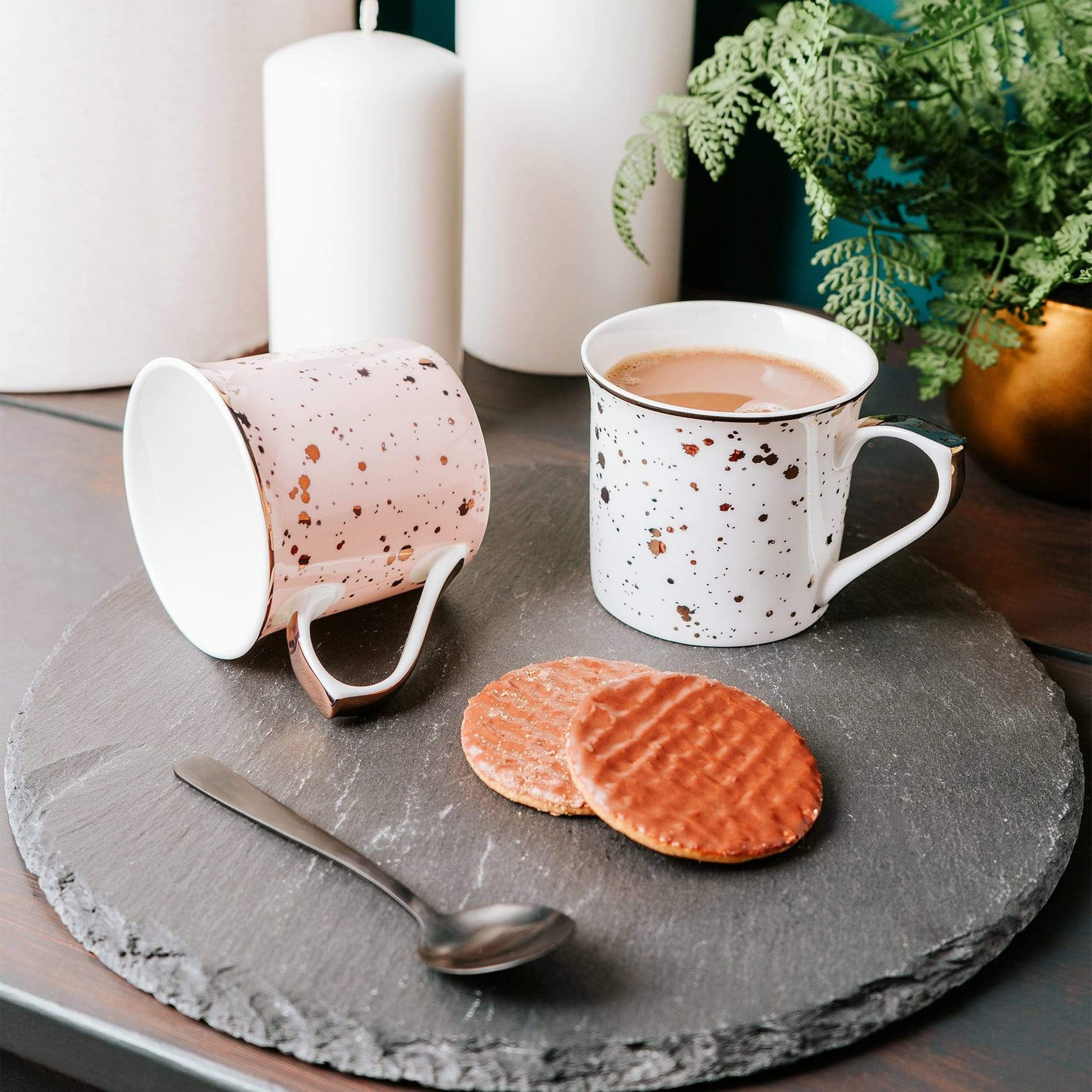 Black and Gold Speckle Fine Bone China Mug - Peppy & Sage