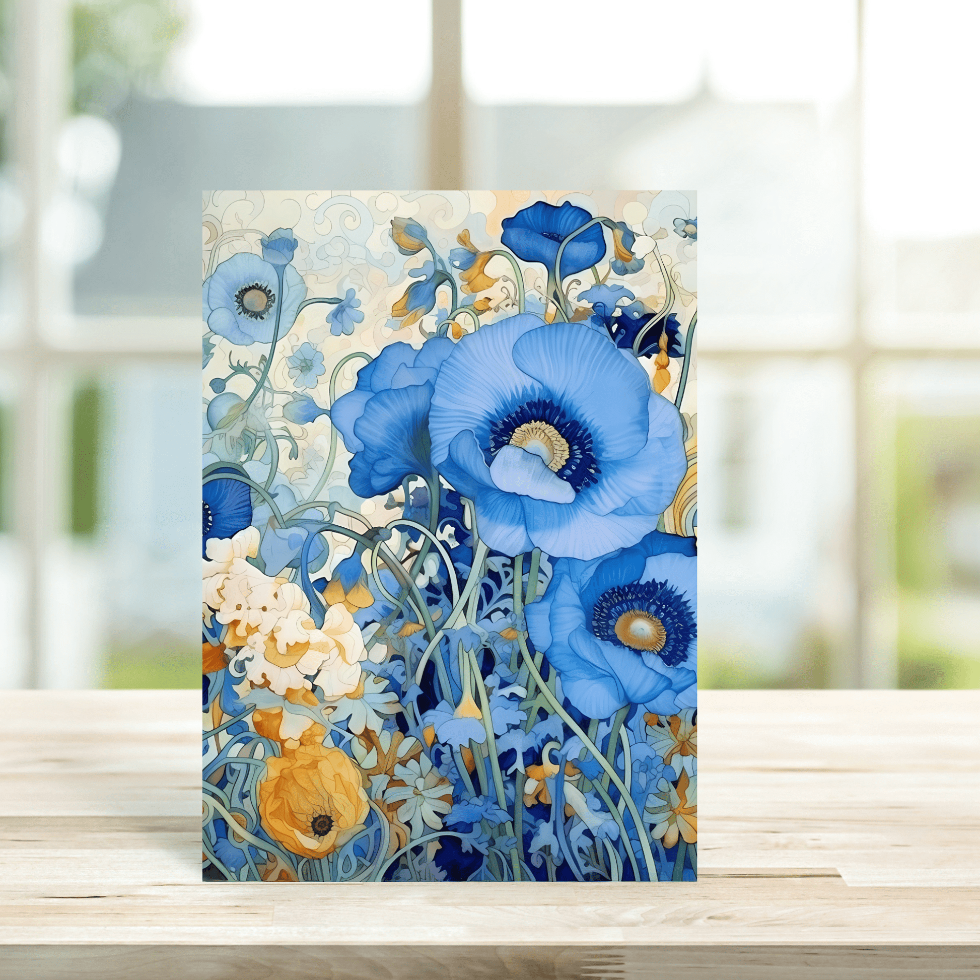 Blue and Gold Greetings Card - Peppy & Sage