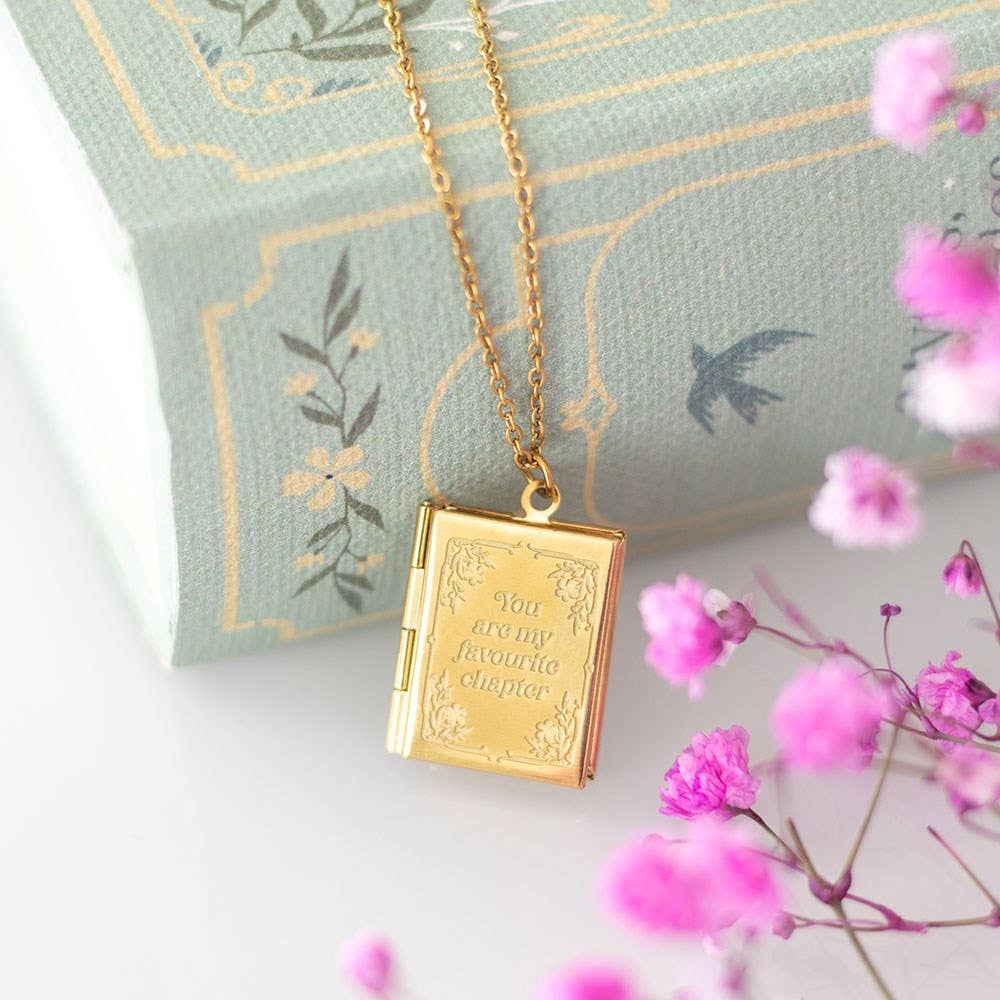 Book Shaped Locket Necklace in Gift Box - Peppy & Sage