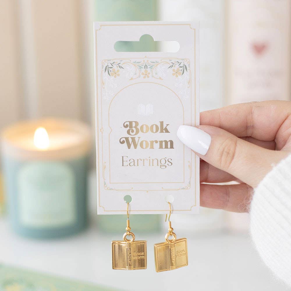 Book Worm Earrings - Peppy & Sage