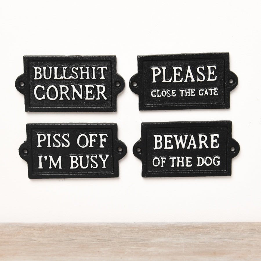 Cast Iron Beware Of The Dog Sign - Peppy & Sage