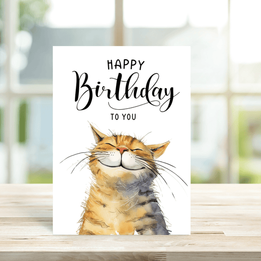 Cat Birthday Card - Peppy & Sage