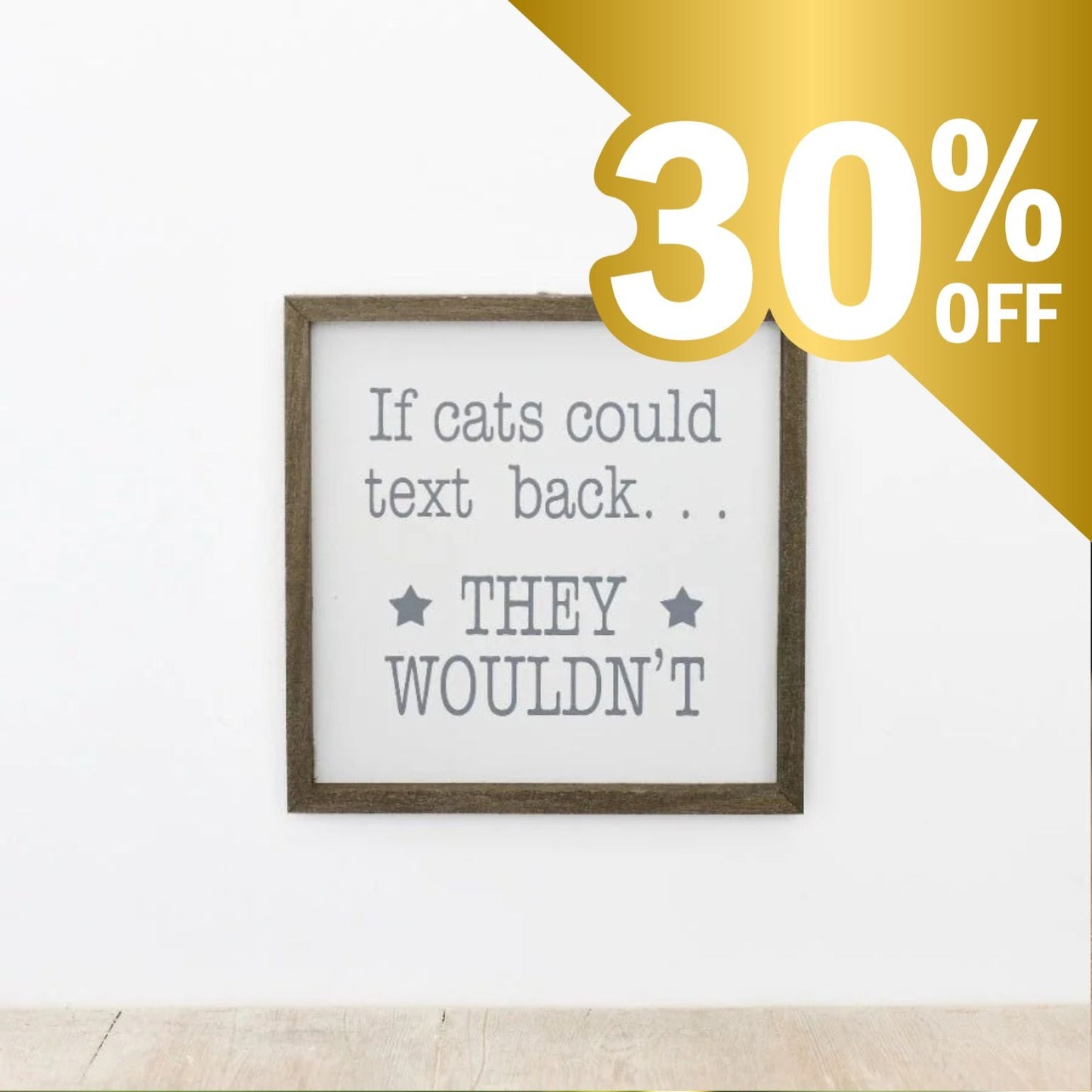 Cats Text Back Wooden Sign 20cm - Peppy & Sage