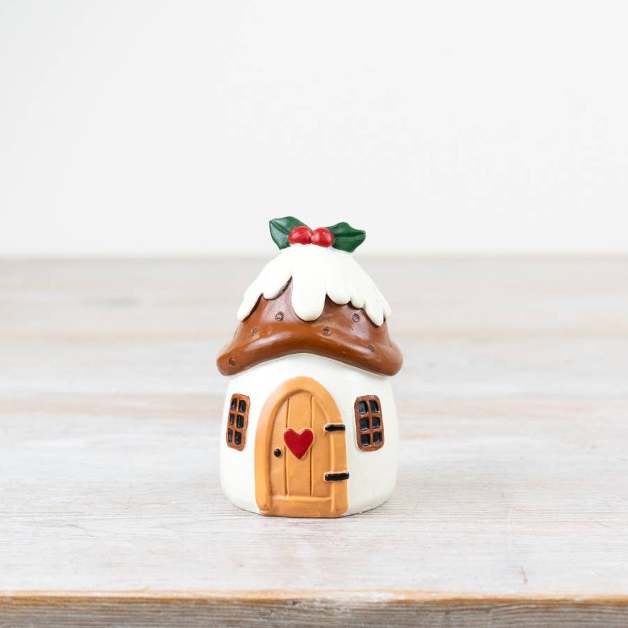 Christmas Pudding House 9cm - Peppy & Sage