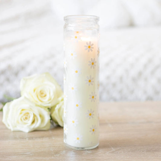 Daisy Floral Glass Tube Candle - Peppy & Sage