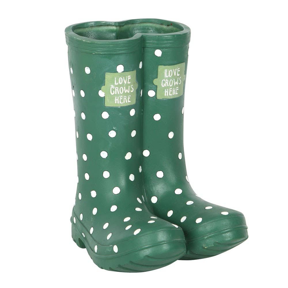 Dark Green Welly Boot Planter - Peppy & Sage