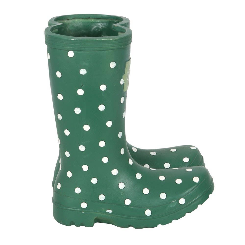Dark Green Welly Boot Planter - Peppy & Sage
