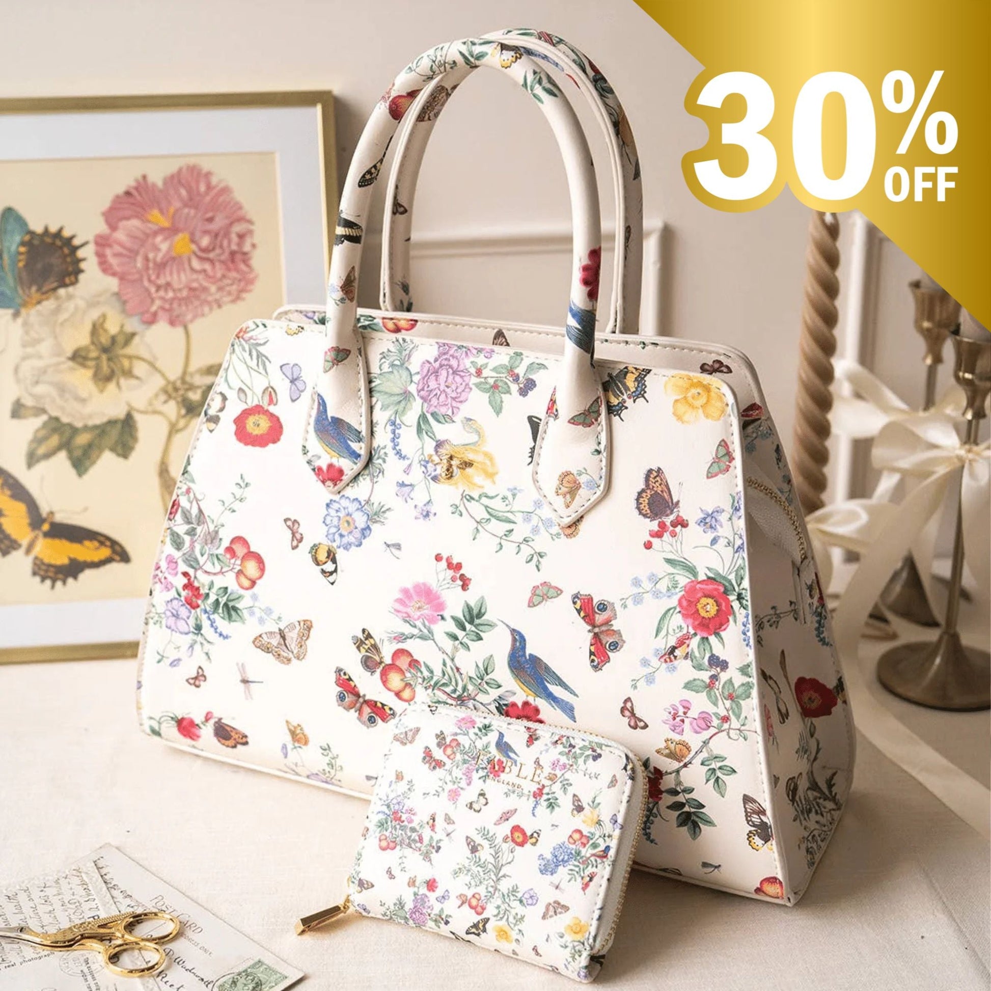 FABLE Alice Garden Medium Structured Tote - Peppy & Sage