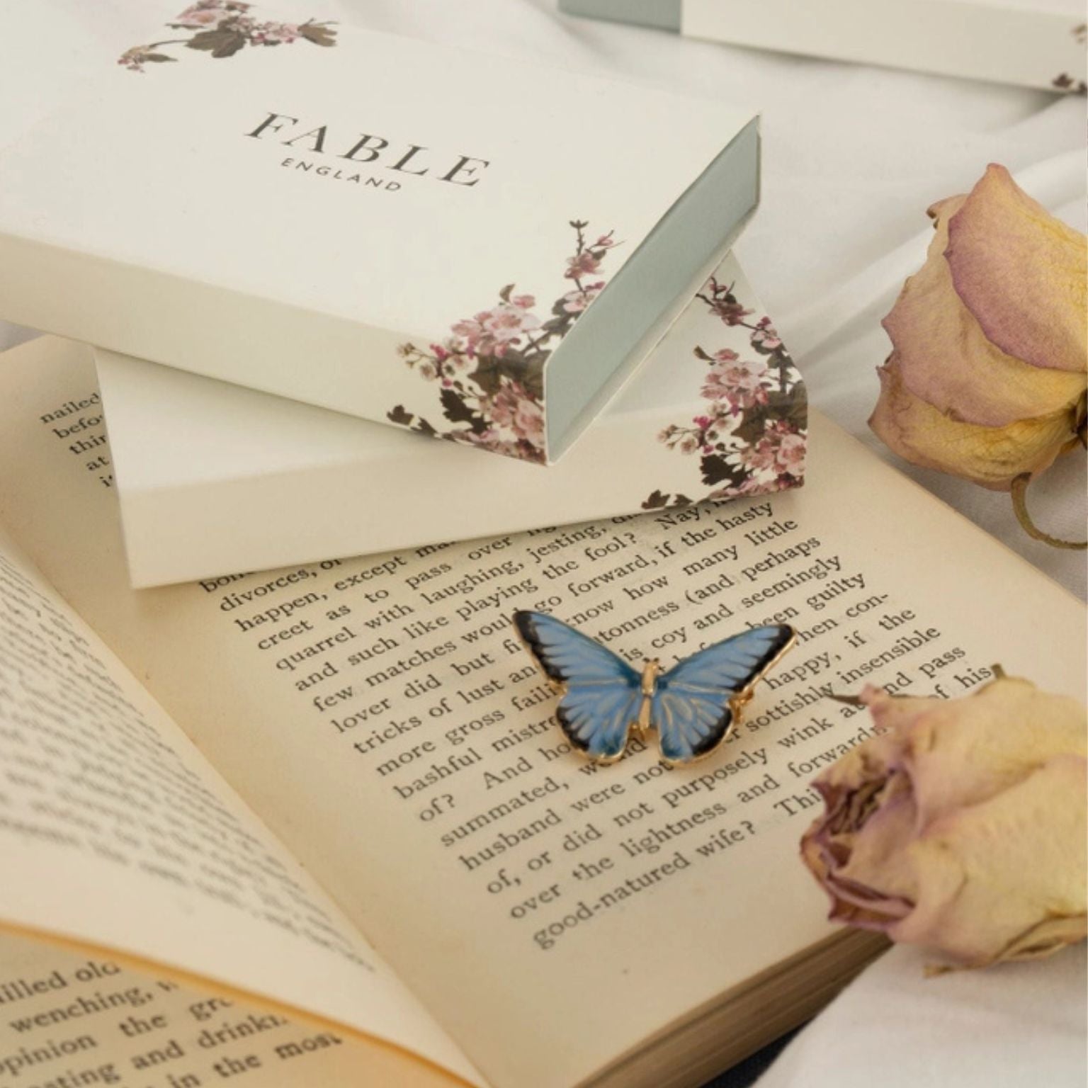 FABLE Enamel Blue Butterfly Brooch - Peppy & Sage