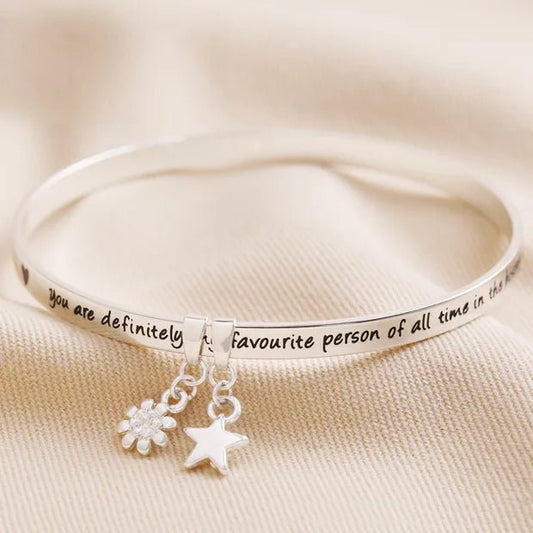 Favourite Person Meaningful Words Bangle - Peppy & Sage