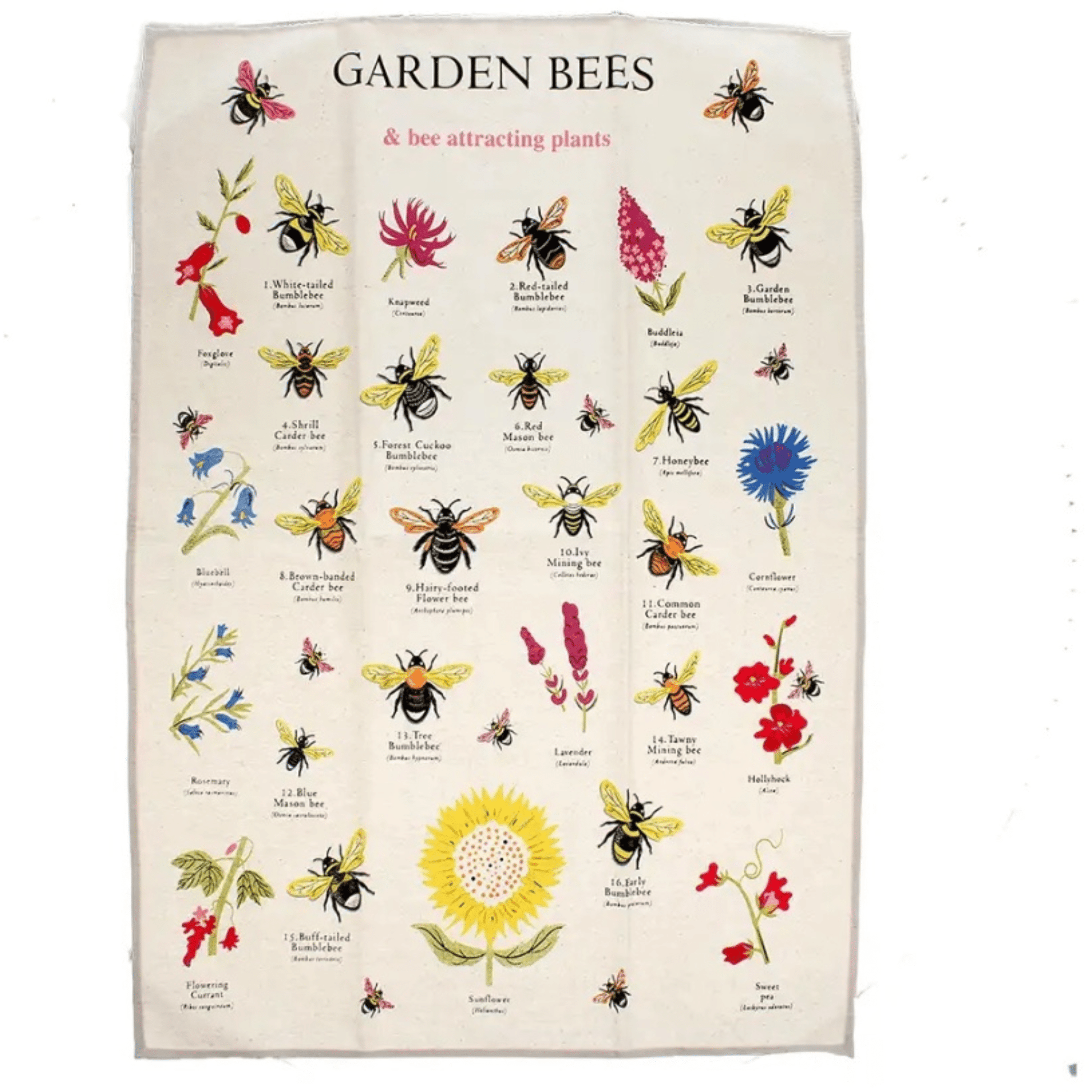 Garden Bees Tea Towel - Peppy & Sage