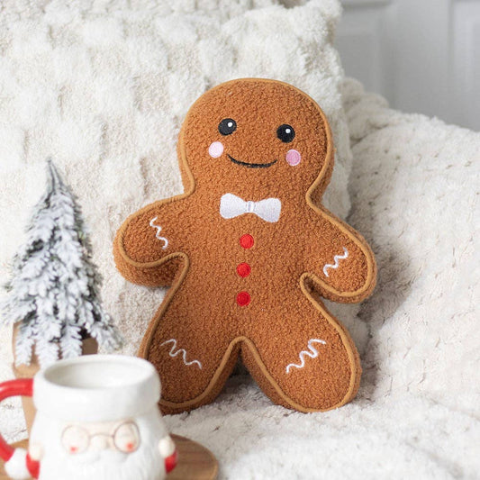 Gingerbread Man Boucle Christmas Cushion - Peppy & Sage