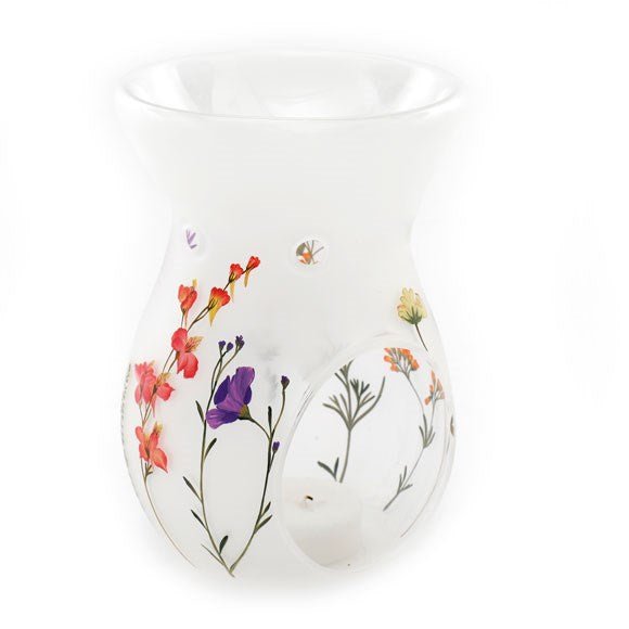 Glass Wildflower Oil and Wax Burner - Peppy & Sage