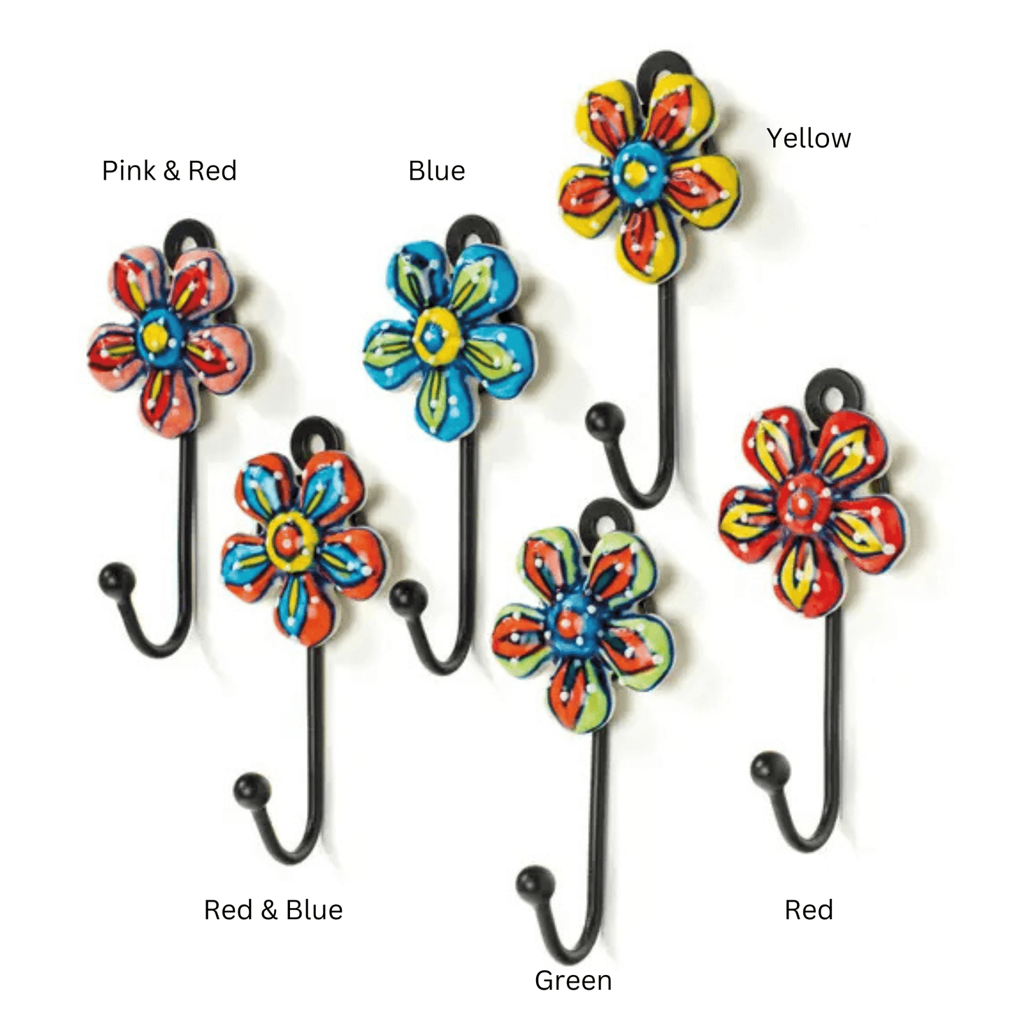 Hand Painted Ceramic Daisy Hook - Choose Colour - Peppy & Sage