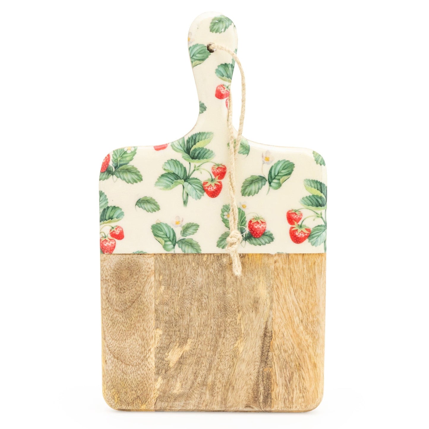 Handcrafted Serving Paddle Board Mango Wood - Strawberries - Peppy & Sage