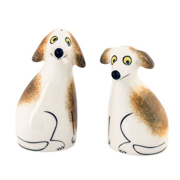 Handmade Ceramic Scruffy Dog Salt and Pepper Shakers - Hannah Turner's Pottery - Peppy & Sage