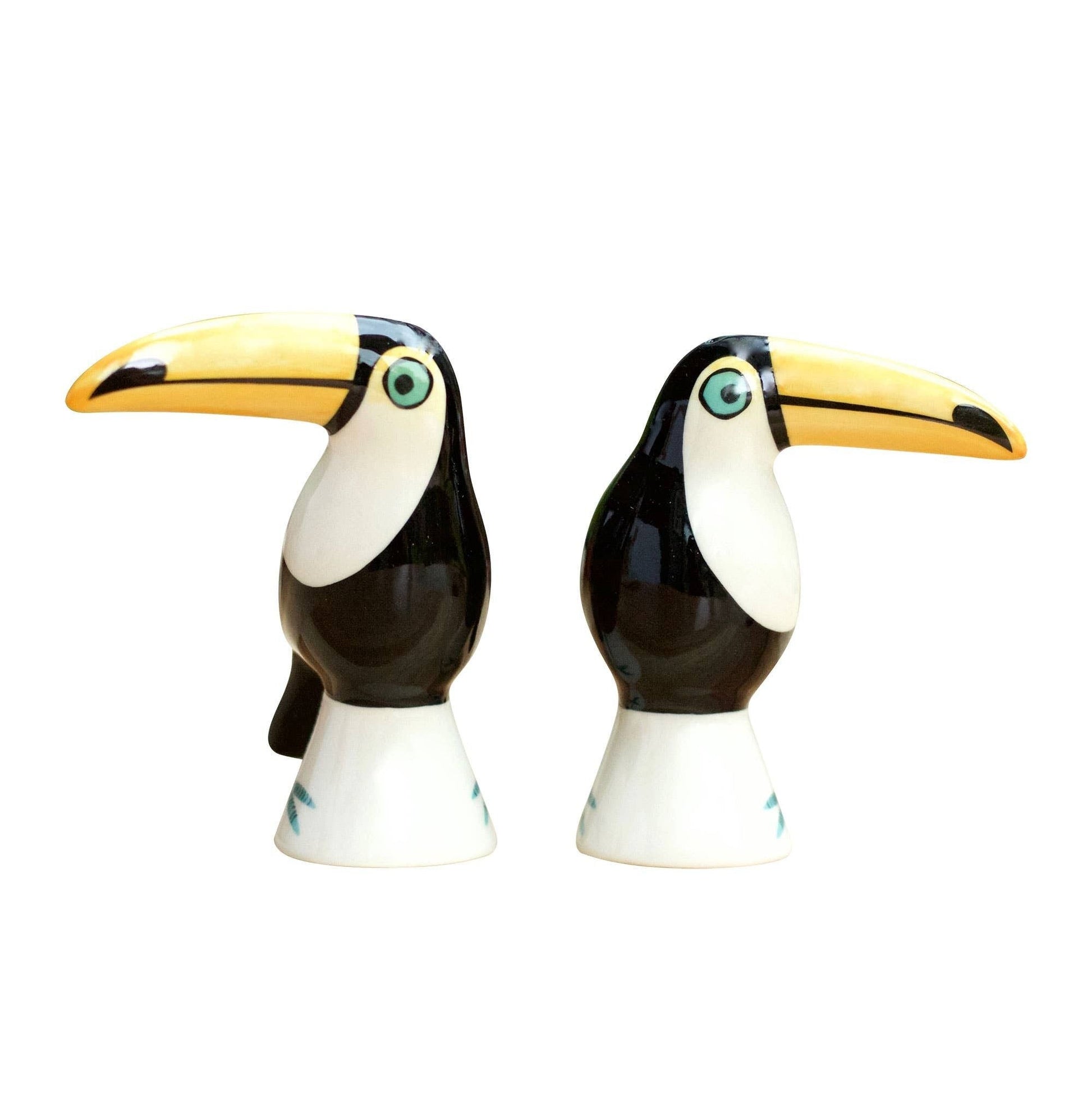 Handmade Toucan Salt and Pepper Shakers - Hannah Turner's Pottery - Peppy & Sage