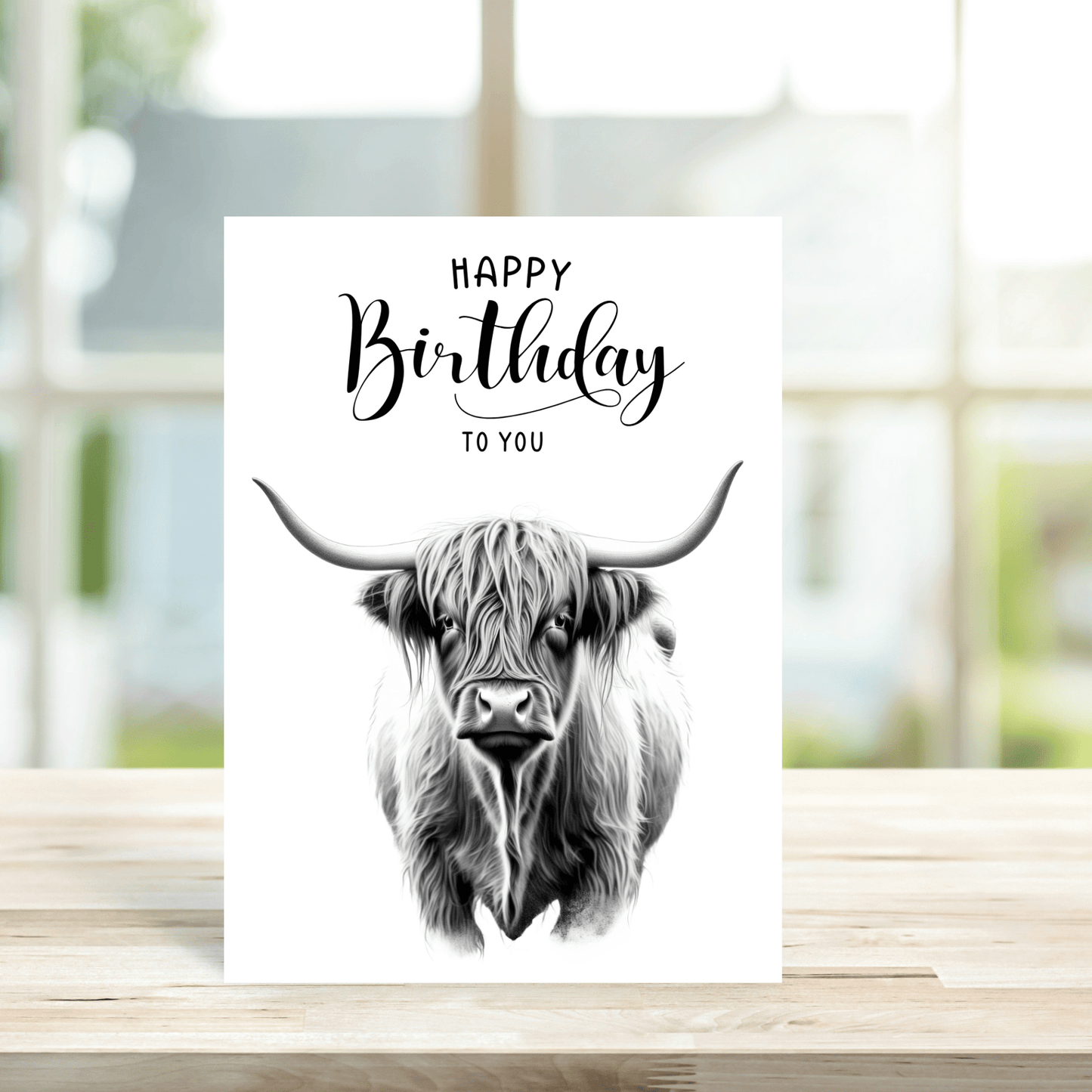 Highland Cow Happy Birthday Greetings Card - Peppy & Sage