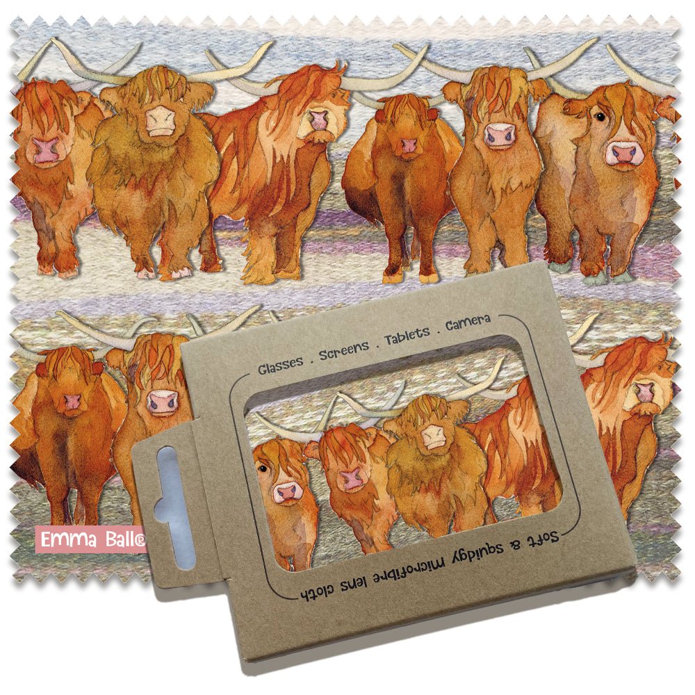 Highland Cow Lens Cloth - Emma Ball - Peppy & Sage