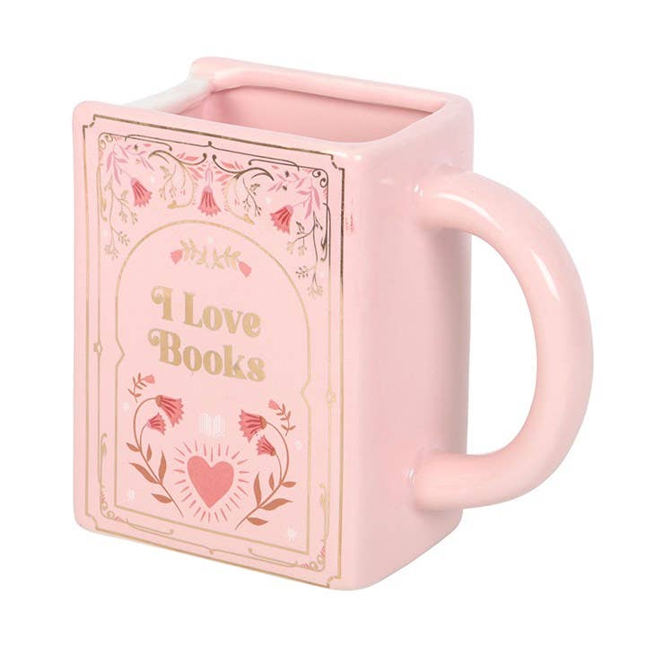 I Love Books Pink Book Shaped Mug - Peppy & Sage
