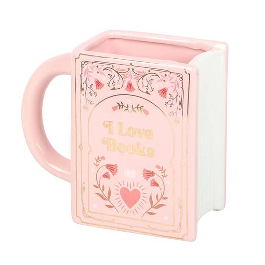 I Love Books Pink Book Shaped Mug - Peppy & Sage