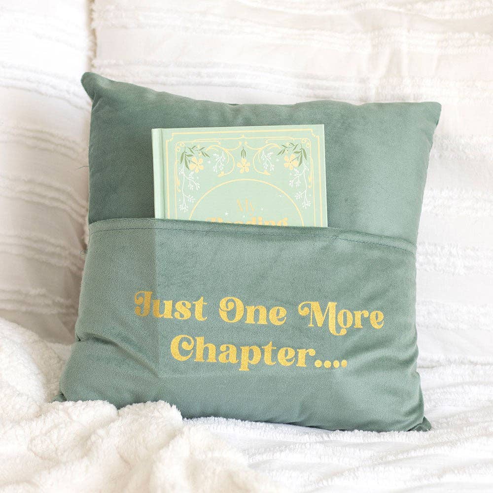 Just One More Chapter Cushion with Book Pocket - Peppy & Sage