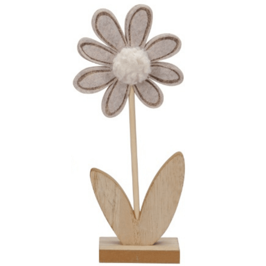 Large Pom Pom Standing Flower Brown 33cm - Peppy & Sage