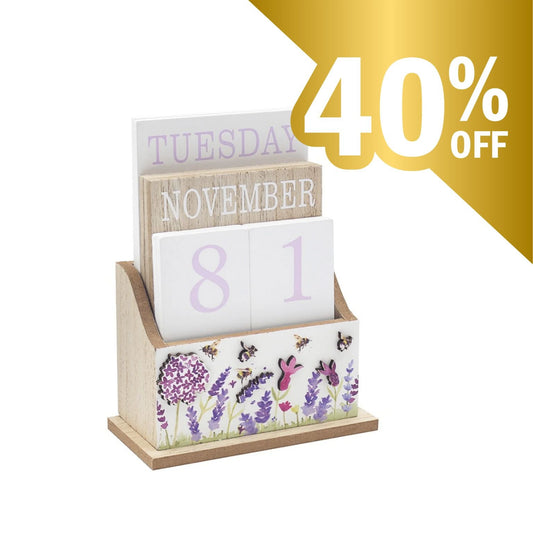 Lavender & Bee Wooden House Calendar - Peppy & Sage