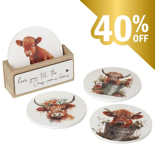 Love You Till The Cows Come Home Coaster Set - Peppy & Sage