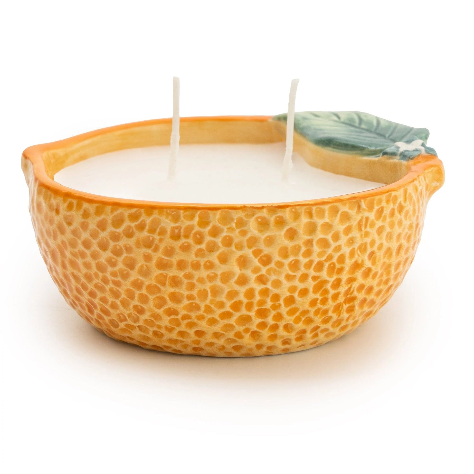 Orange Ceramic Wax Filled Pot Mediterranean Musk Scent - Peppy & Sage