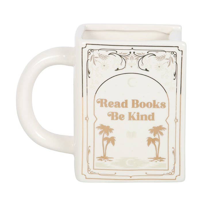Read Books, Be Kind White Book Shaped Mug - Peppy & Sage