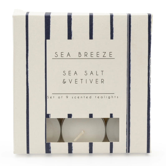 Set of 9 Tea Lights Seasalt & Vetiver - Peppy & Sage