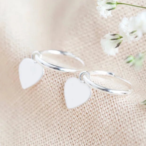 Sterling Silver Little Huggie Heart Earrings - Peppy & Sage