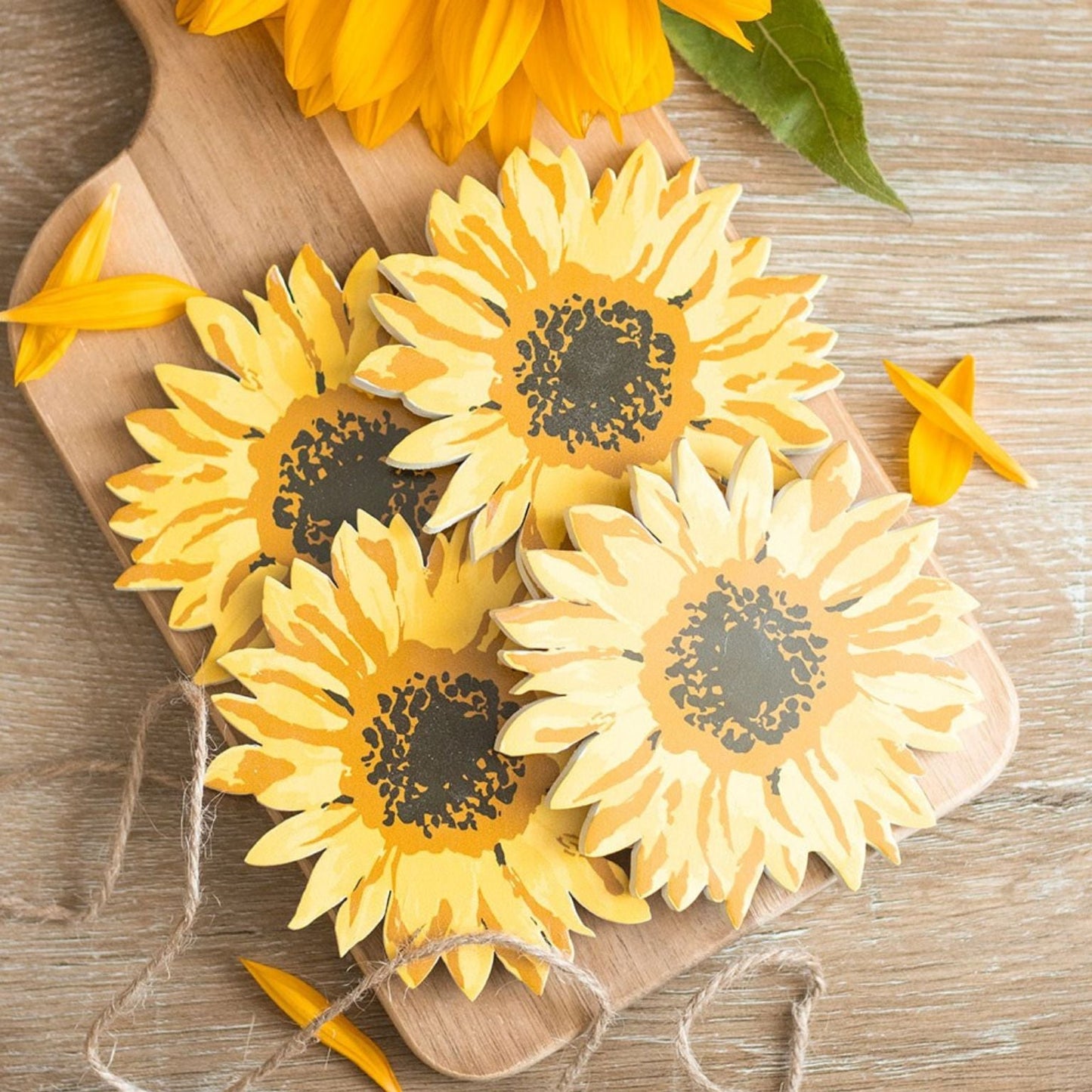 Sunflower Coasters Set of 4 - Peppy & Sage