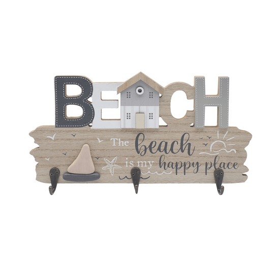 The Beach Is My Happy Place Hook Plaque - Peppy & Sage