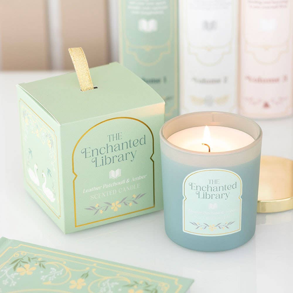 The Enchanted Library Leather, Patchouli & Amber Candle - Peppy & Sage