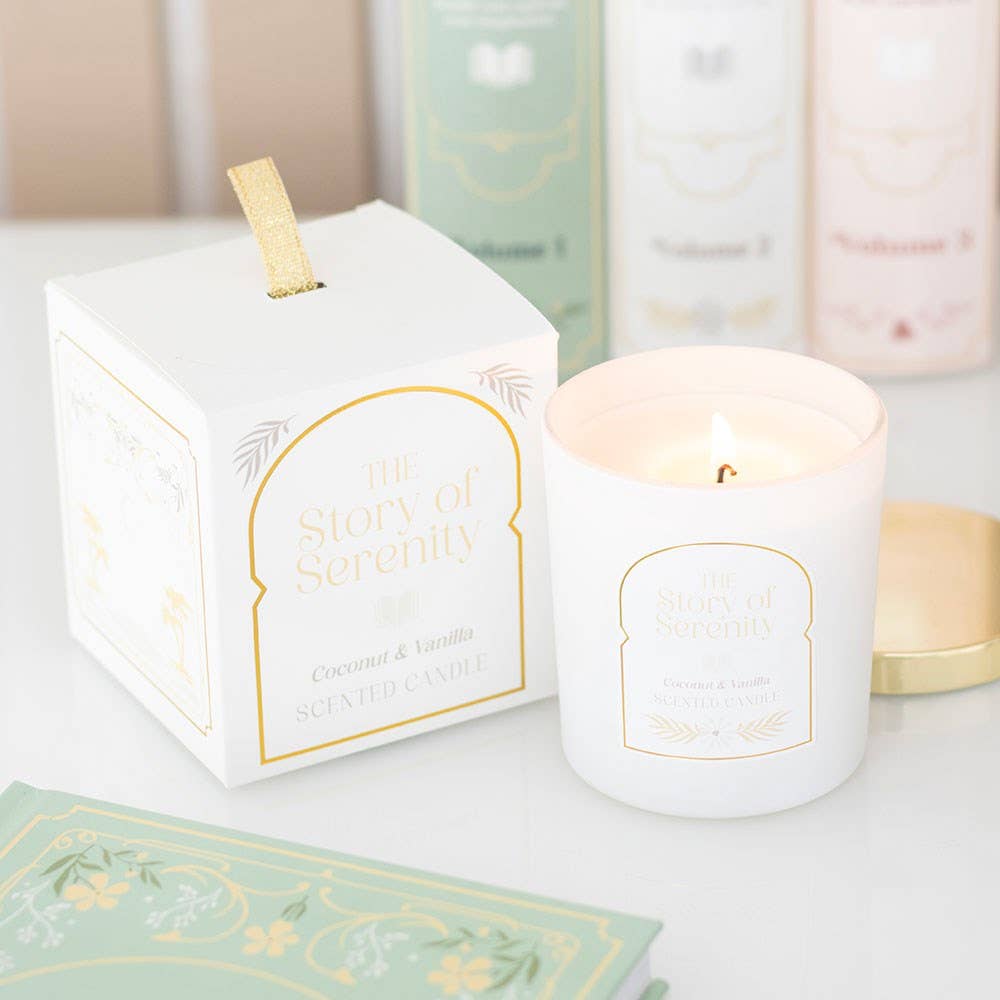 The Story of Serenity Coconut & Vanilla Candle - Peppy & Sage