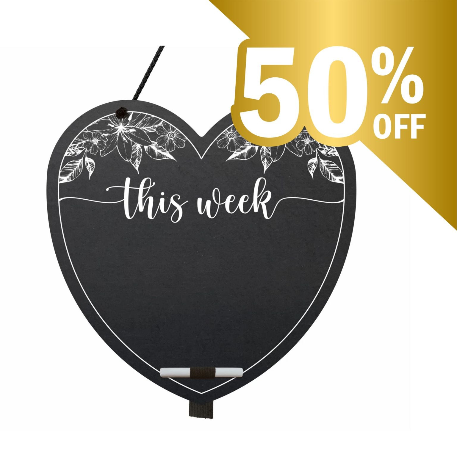 This Week Chalkboard Heart Hanger - Peppy & Sage