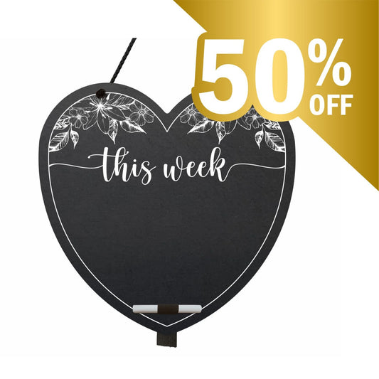 This Week Chalkboard Heart Hanger - Peppy & Sage