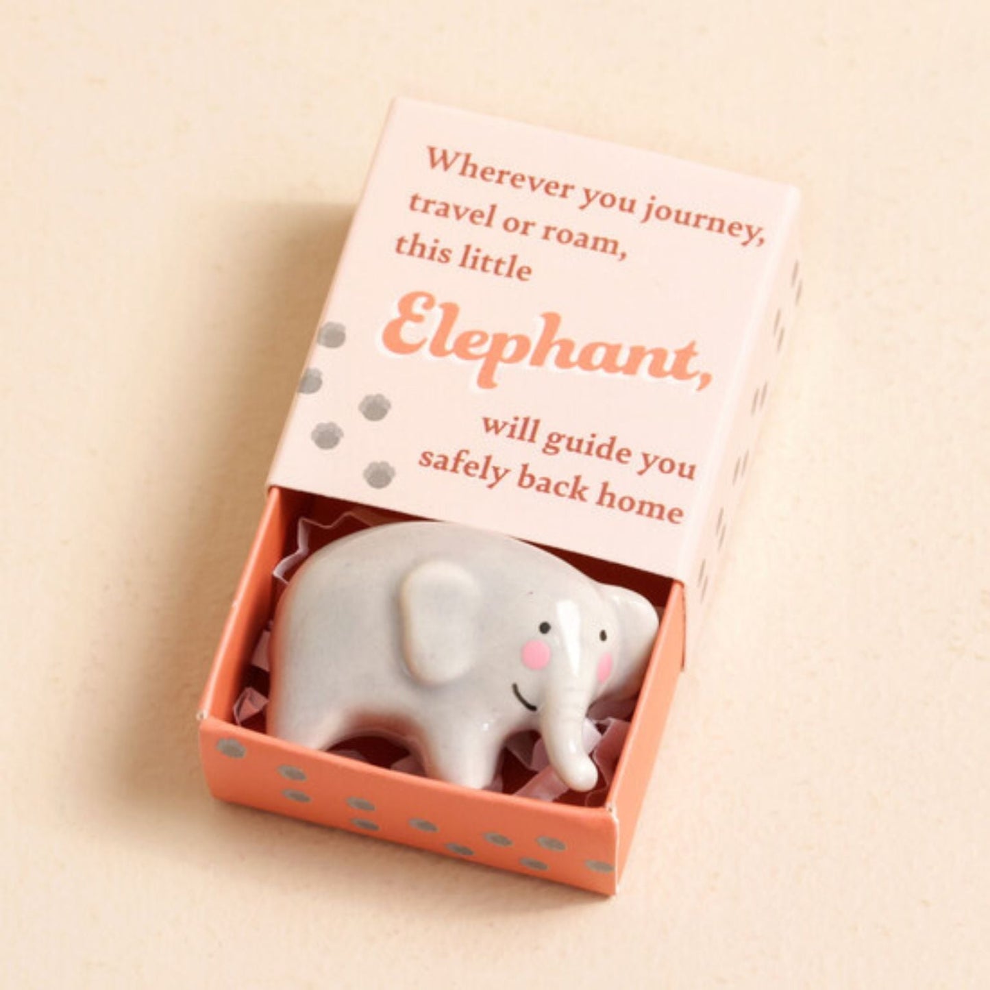 Tiny Ceramic Gift In A Box Elephant - Peppy & Sage